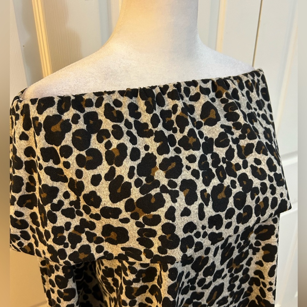 Loft Leopard Print Sweater, Medium - image 2